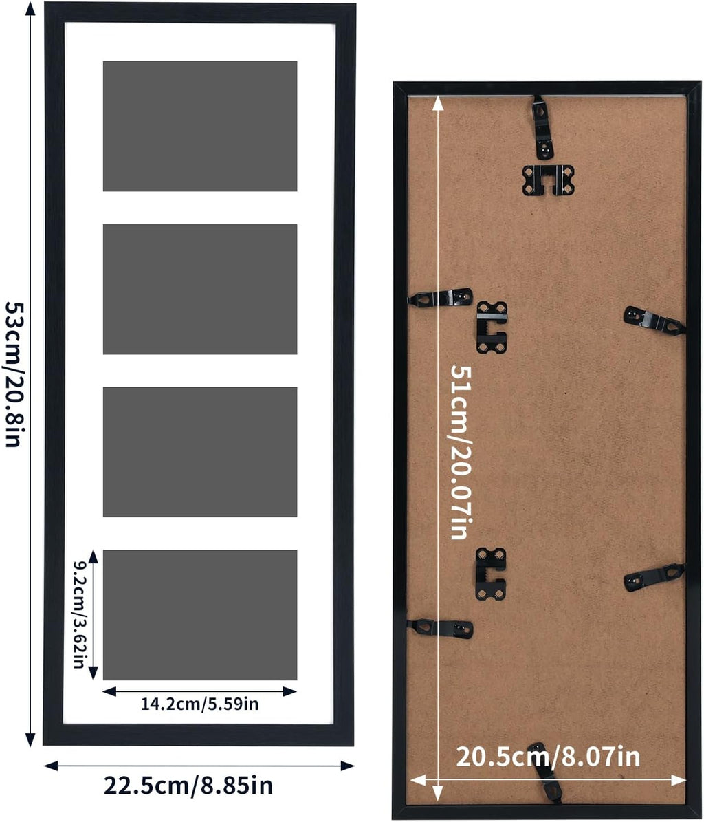 WIFTREY 2 Pack 4x6 Picture Frames Collage with 4 Openings, Display Eight 4 x 6 Photo Pictures for Wall Mounting, Black