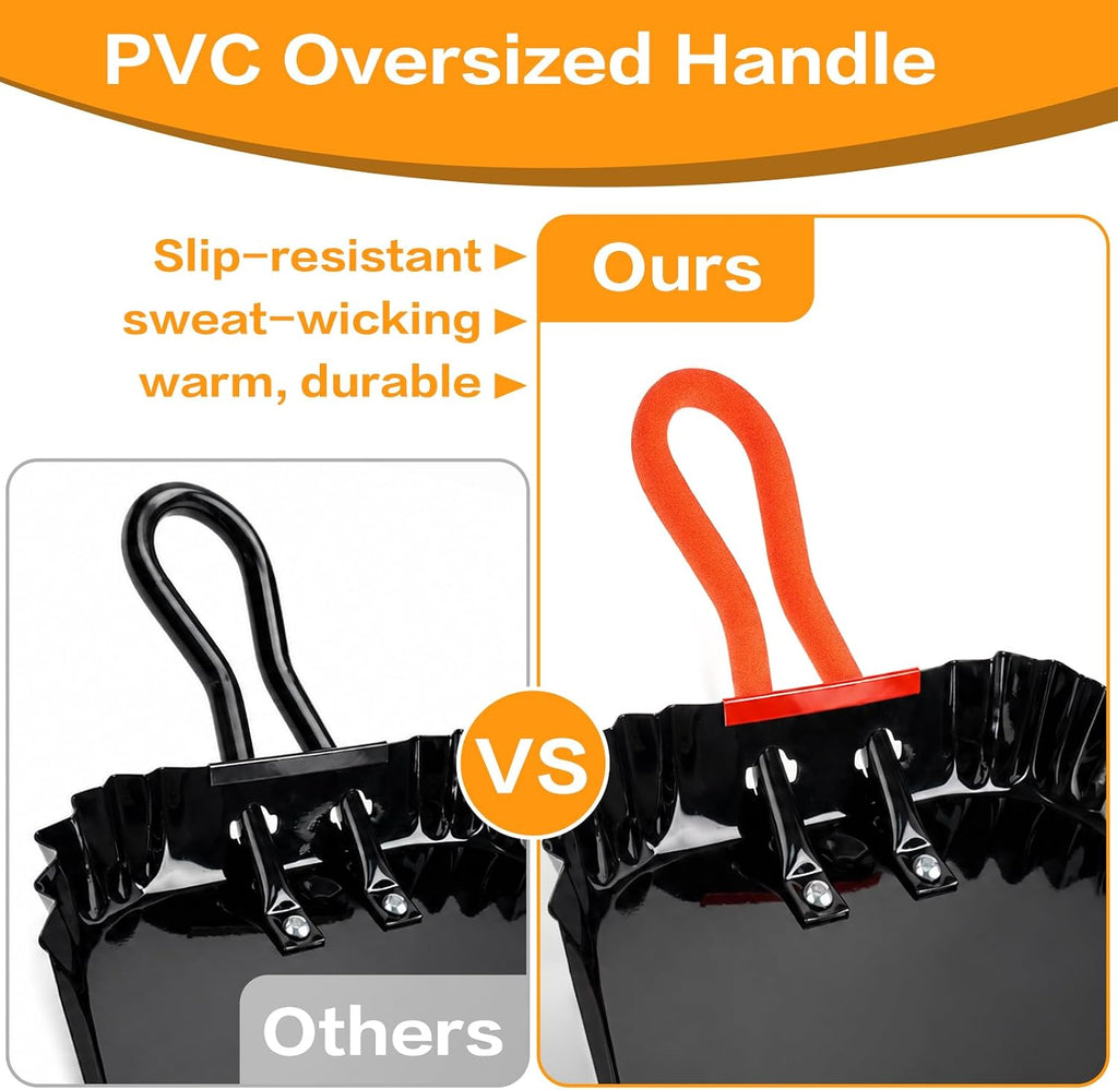 12 Inch Heavy Duty Metal Dust Pan, Steel Dust Pan with PVC Grip Handle
