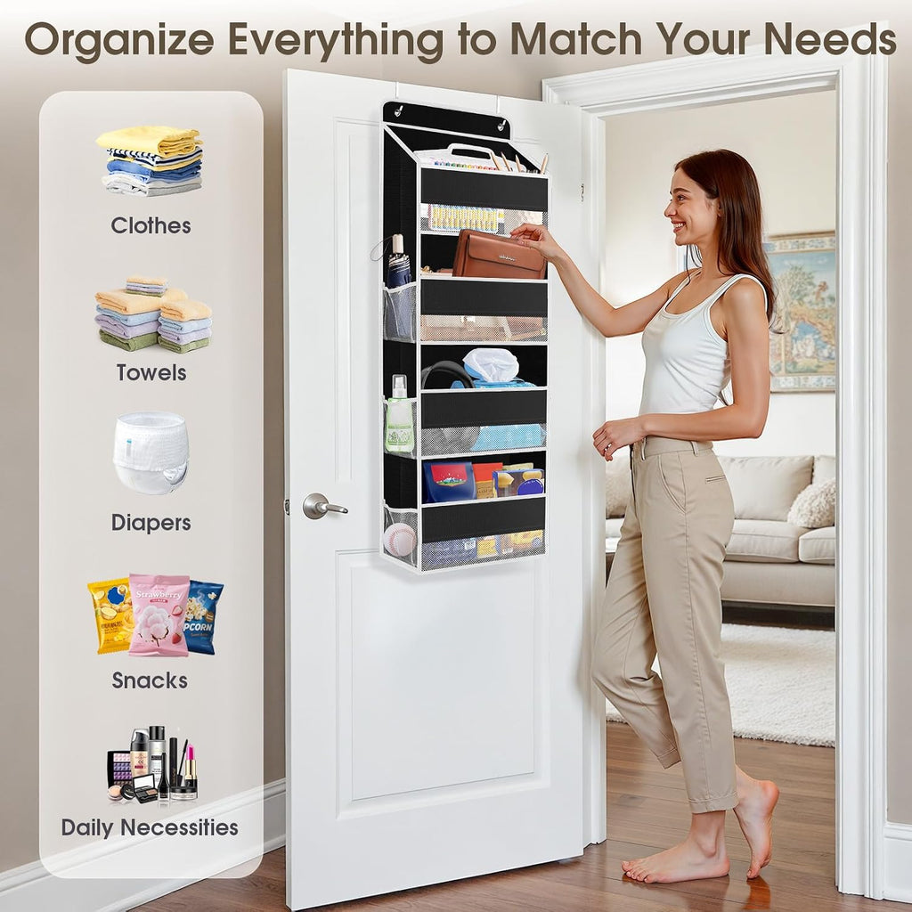 2 Pcs Over The Door Organizer Large Capacity Hanging Storage Room Organizer