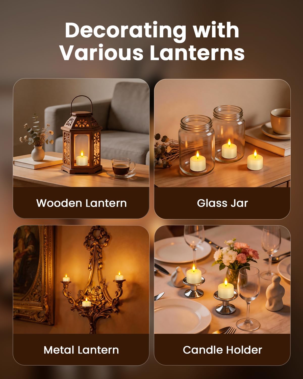 Yme Rechargeable Tea Lights with Remote, Up to 110H Long Lasting Candles