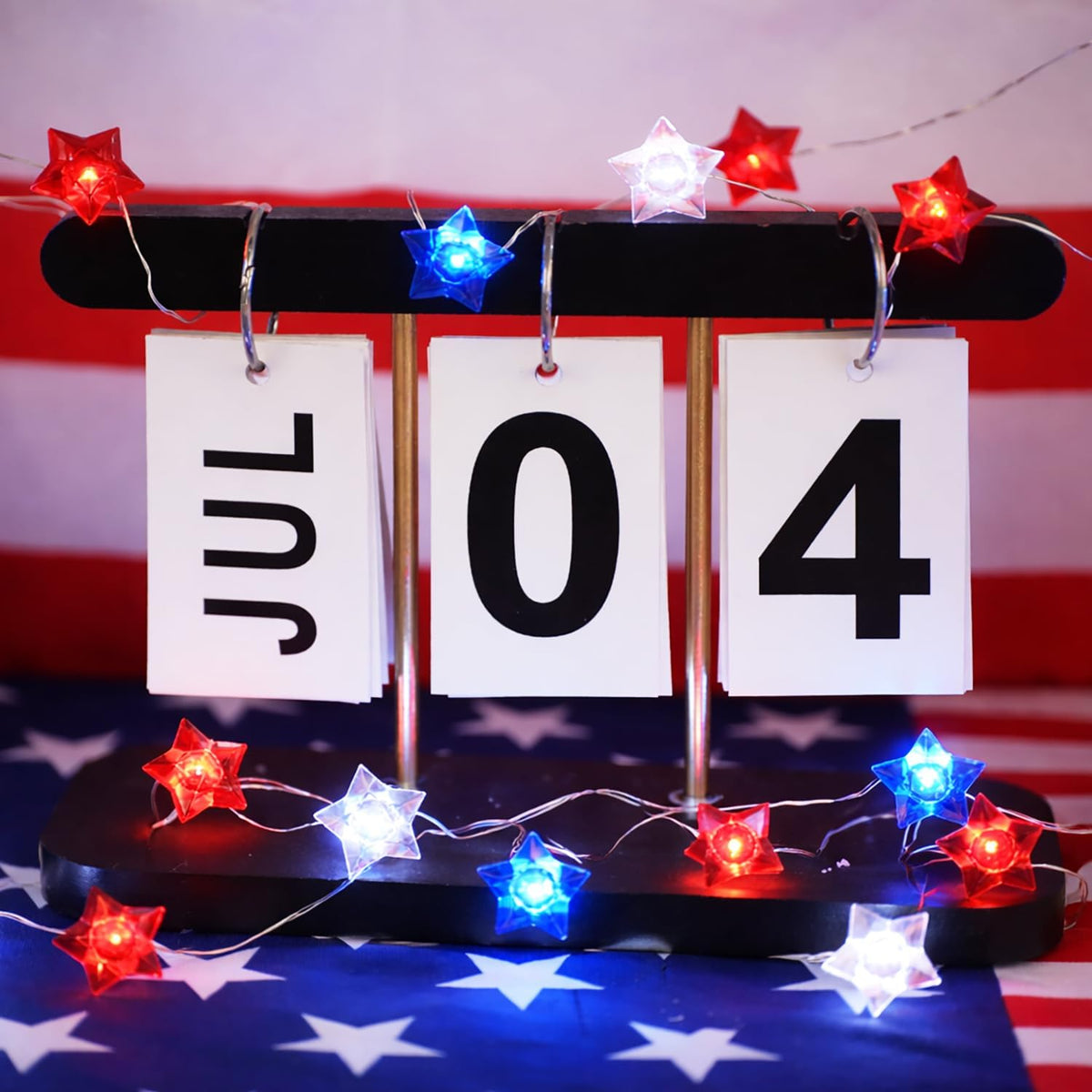BOHON 4th of July Decorations Battery Operated String Lights with Remote