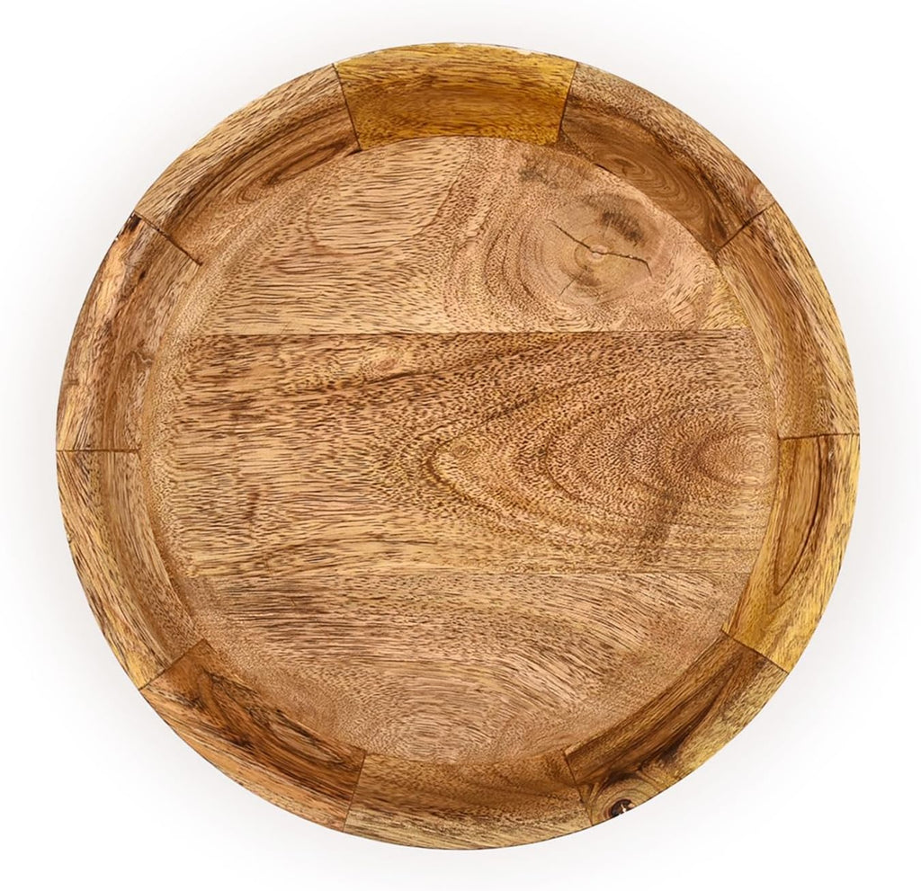 Decorative Bowl Mango Wood Bowls for Decor Wooden Bowl for Table Centerpiece Wooden Bowls for Home Décor (10" X 10" X 2.5")