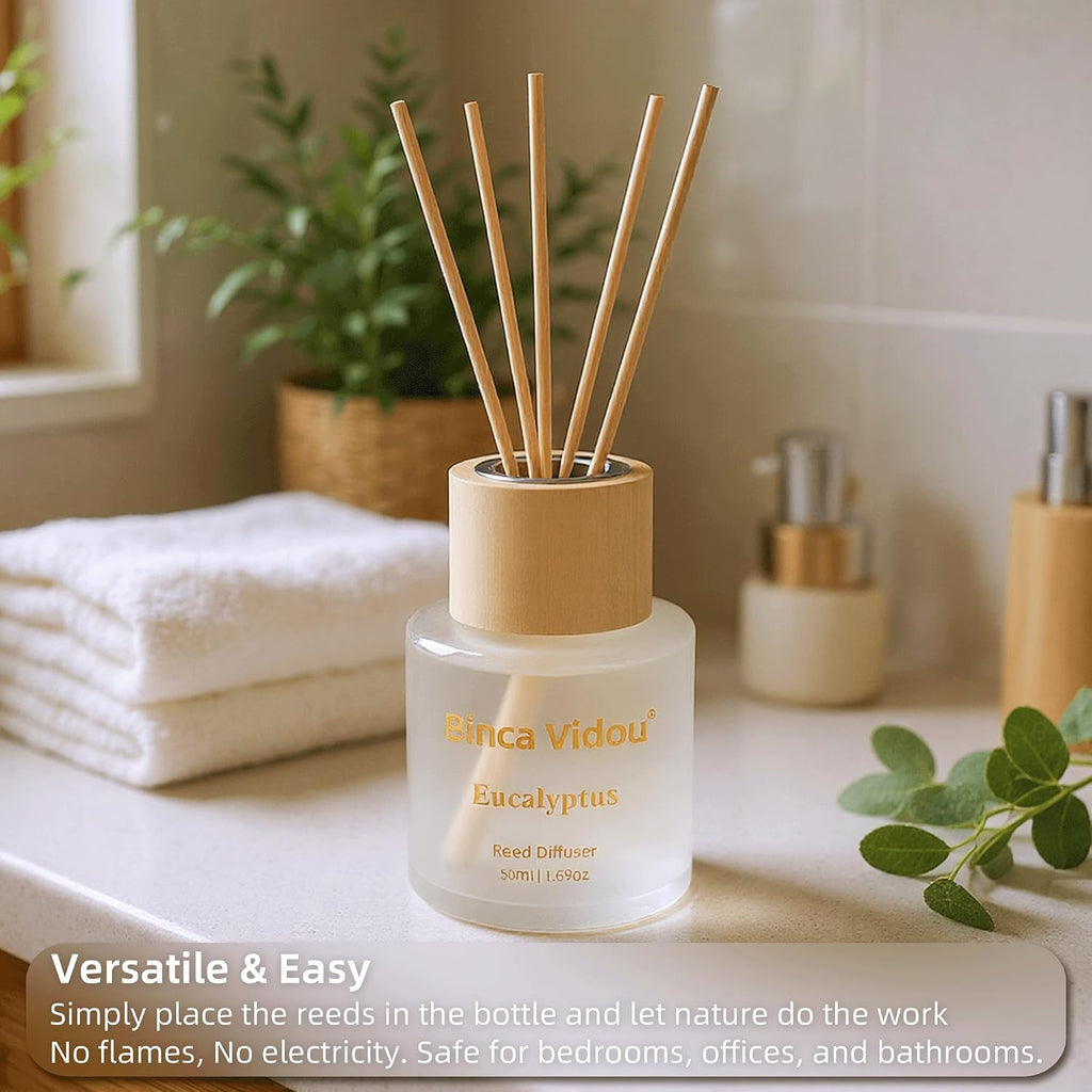 Reed Diffuser Set, Binca Vidou Lavender, Eucalyptus & Sea Salt 1.69oz x 3