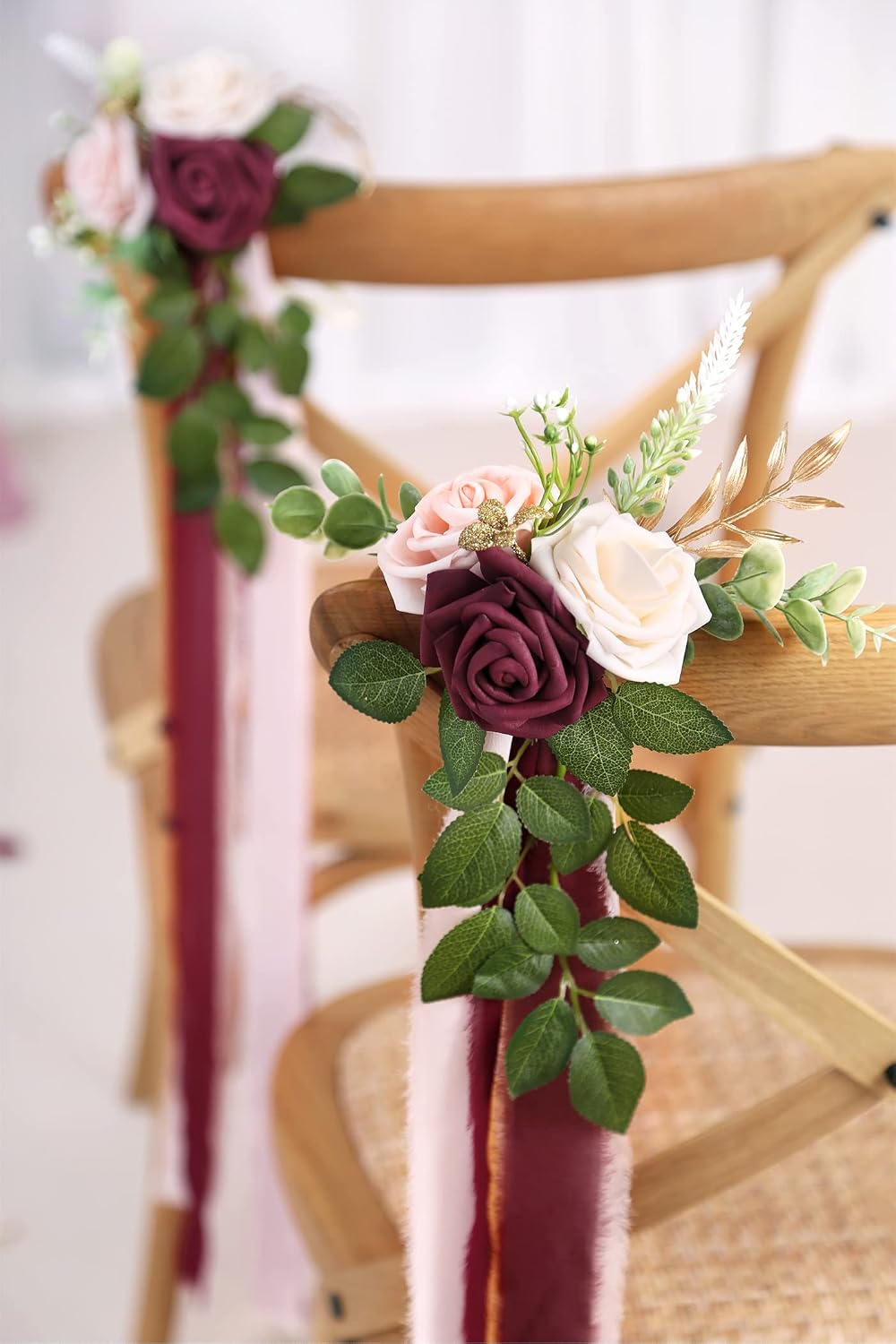 Burgundy Wedding Aisle Decorations Set of 10