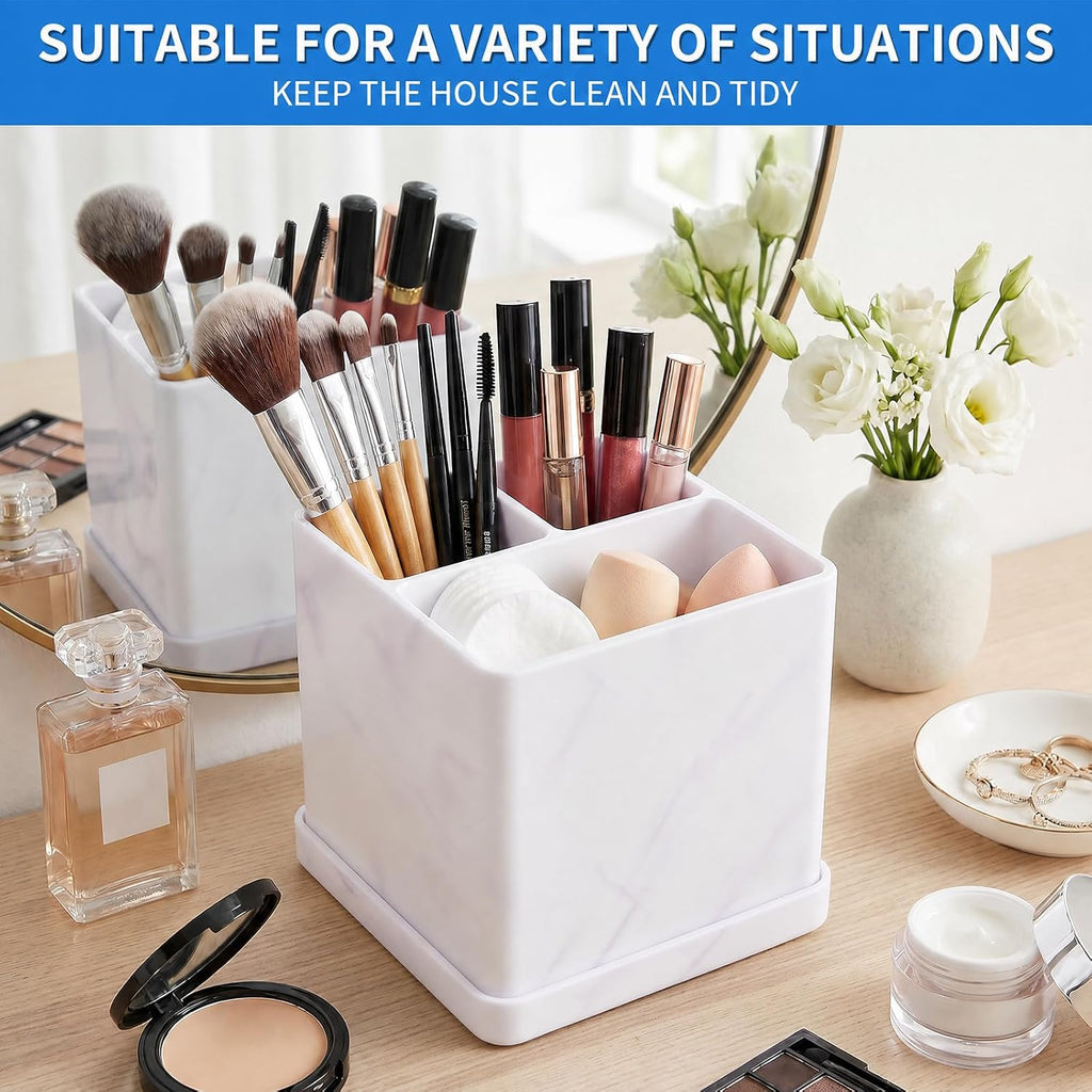 Silicone Toothbrush Holders for Bathrooms Marble Purple, 3-Slot Electric Toothbrush Holder and Organizer, Bathroom Toothbrush Holder Set, Soft Countertop Tooth Brush Holder, Portable and Easy to Clean