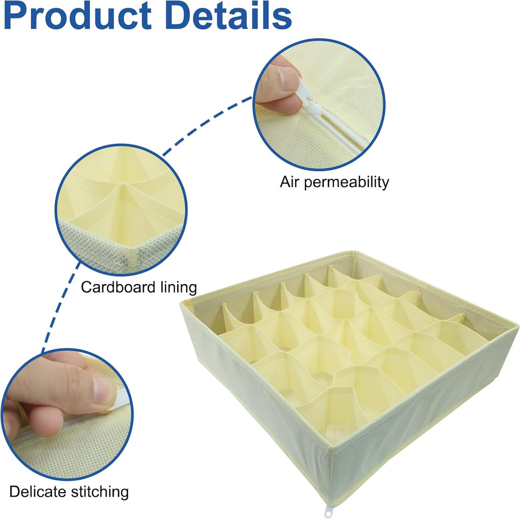 3 Pack Beige Sock Underwear Organizer Dividers
