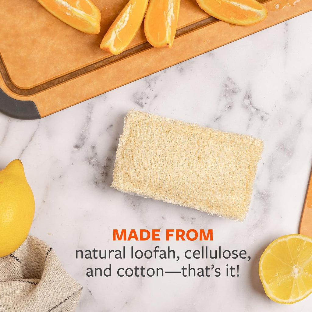 Full Circle 100% Plant-Based Loofah Sponges, Natural Sponge, Pack of 2