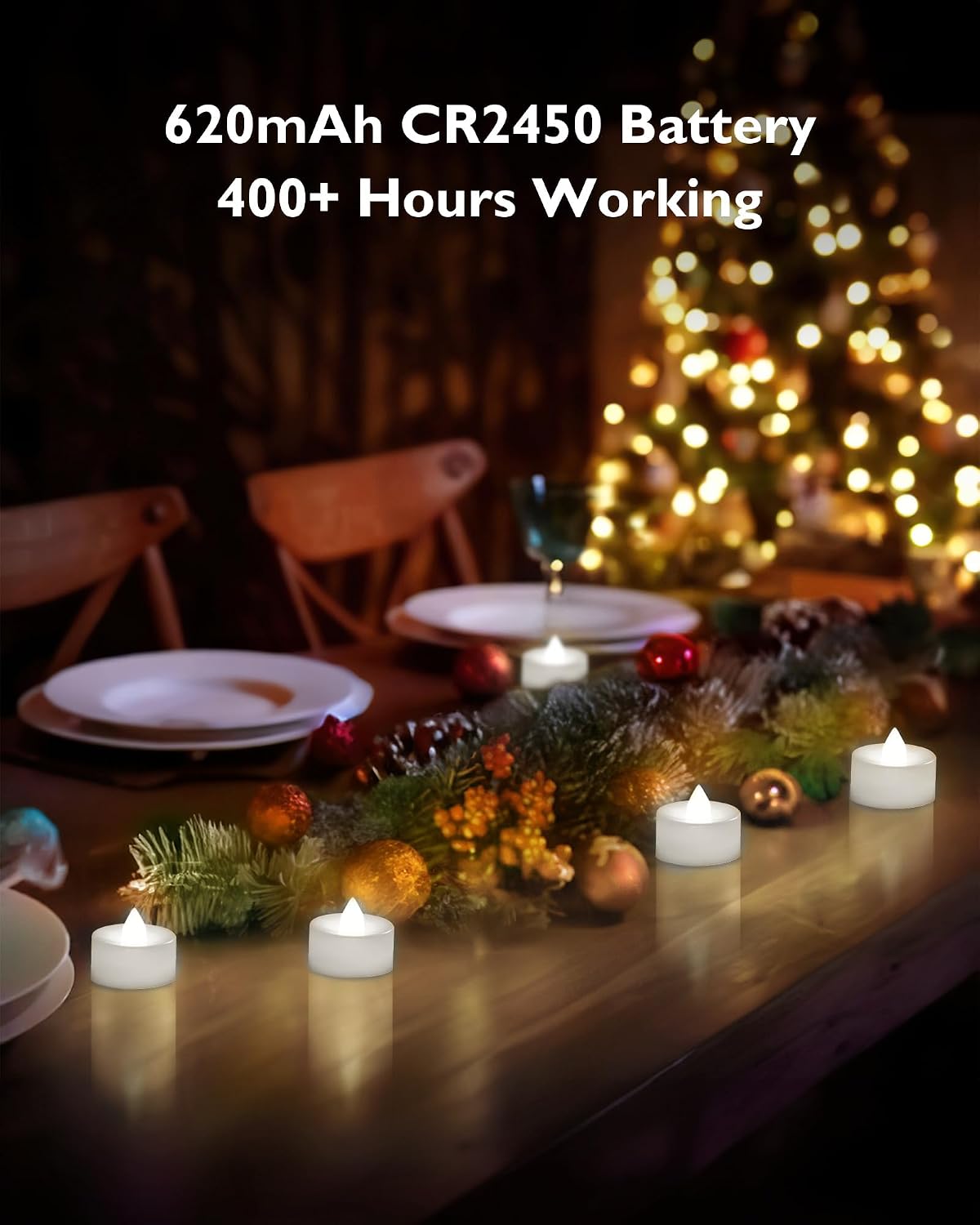 BEICHI 12Pcs Flameless LED Tea Lights with Remote & Timer,White Base,400Hrs