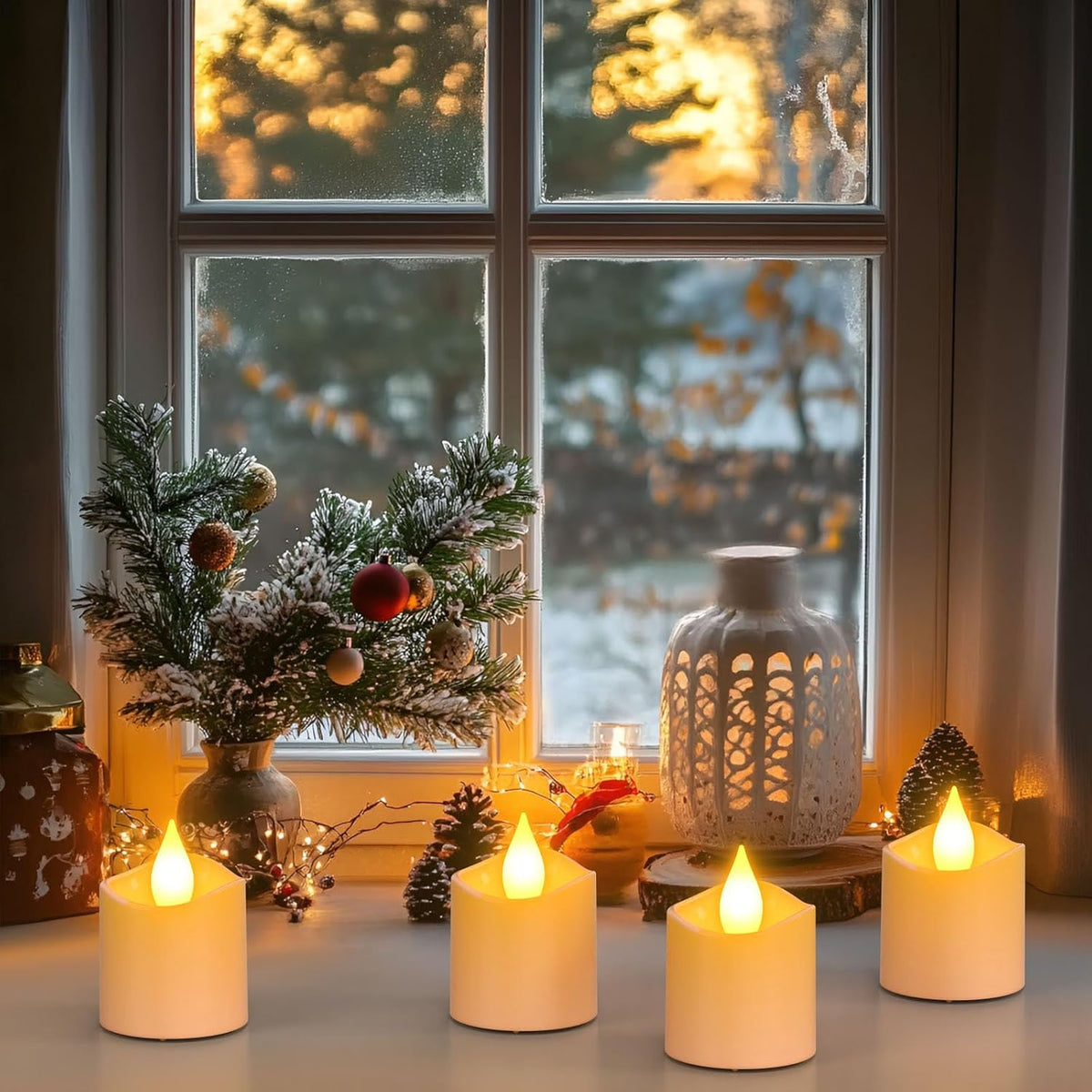 Yme Rechargeable Votive Candles Battery Operated with Remote & Timer