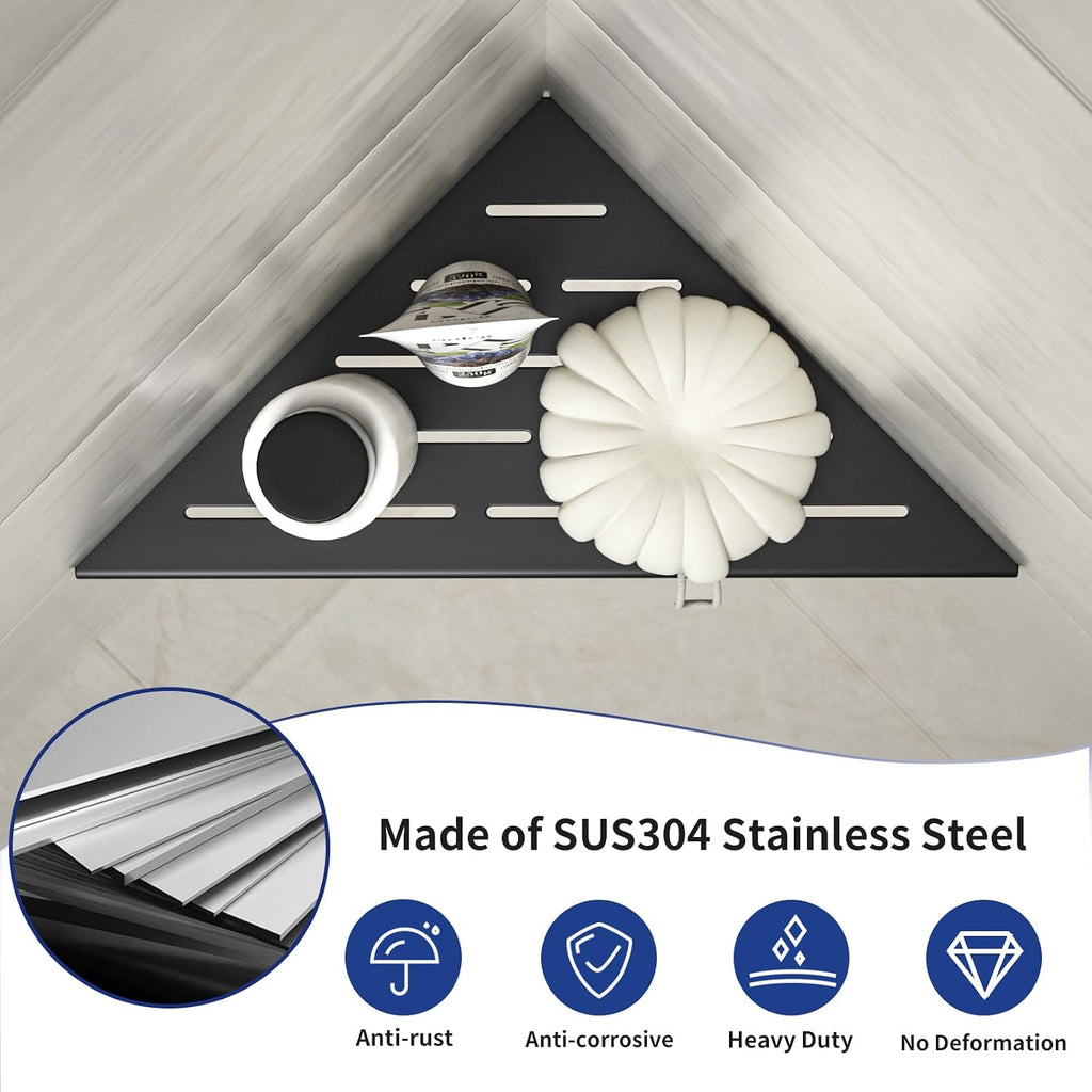 Corner Shower Shelf 10" Matte Black