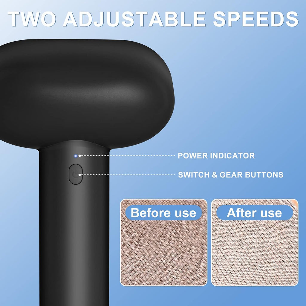 Fabric Shaver, Dual Motor Electric Lint Shaver for Clothes, 6 Blades, Black