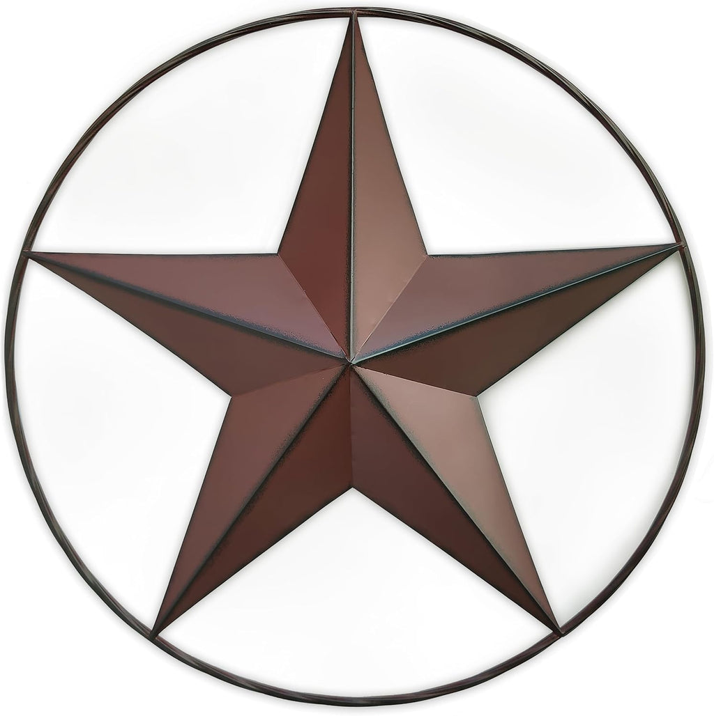 JoyEvy 24.5" Red Large Barn Star Wall Decor-Americana Exterior House Decor-Metal Star for Outside Texas Stars Art Rustic Vintage Western Country Home Farmhouse Wall Decoration