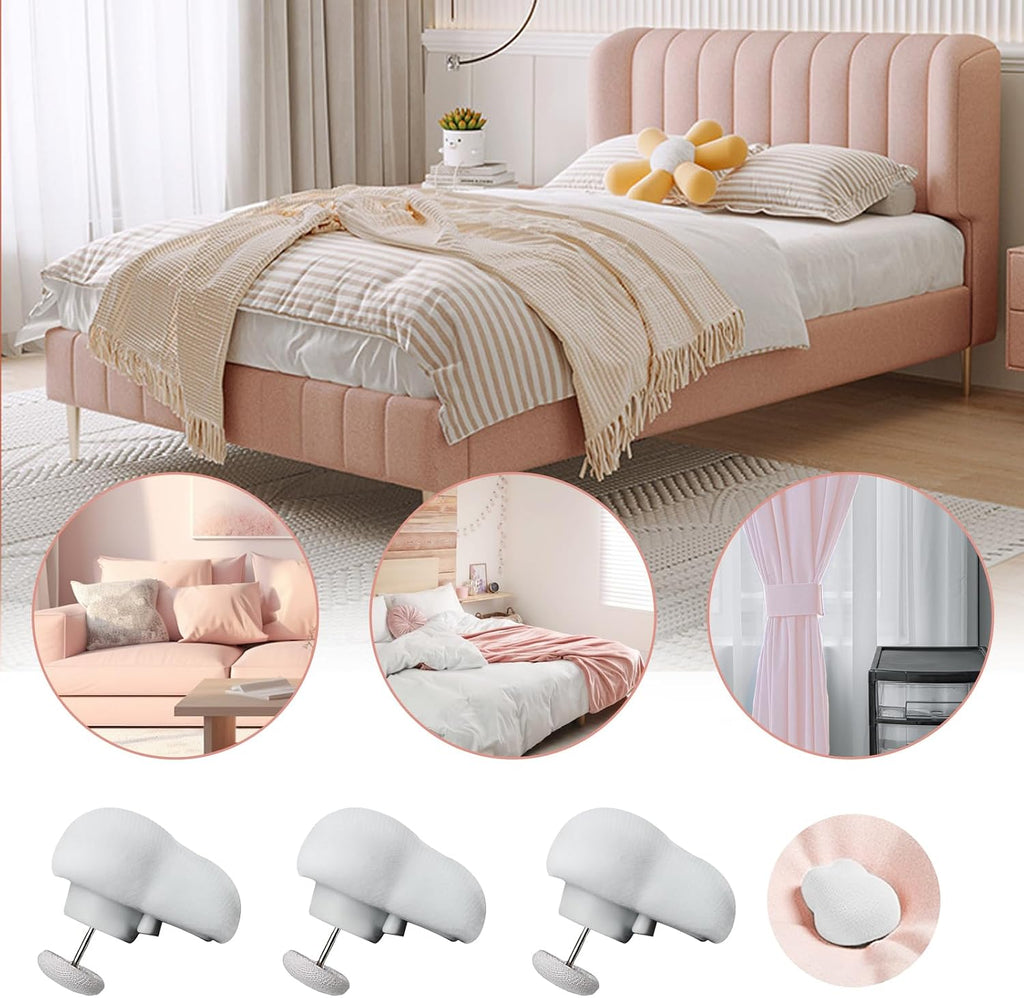MQUPIN Duvet Clips Set 16 Pcs, Duvet Cover Pins Comforter Inside Duvet Insert Holder, Non-Slip Quilt Fixator Sheet Fasteners for Quilt, Cushions, Curtains(Bunny)