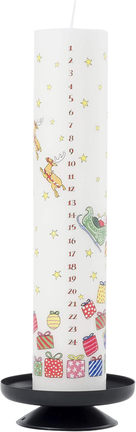 Alison Gardiner Santa's Sleigh Pillar Candle, 50hr Burn, Unscented