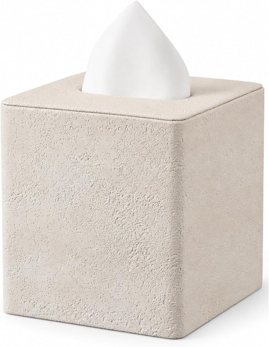 GORESE Travertine Look Tissue Box Cover Square,PU Leather Tissue Box Holder