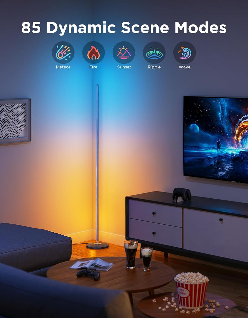 Govee RGBIC Floor Lamp Basic, 1000lm LED Corner Lamp, Blue