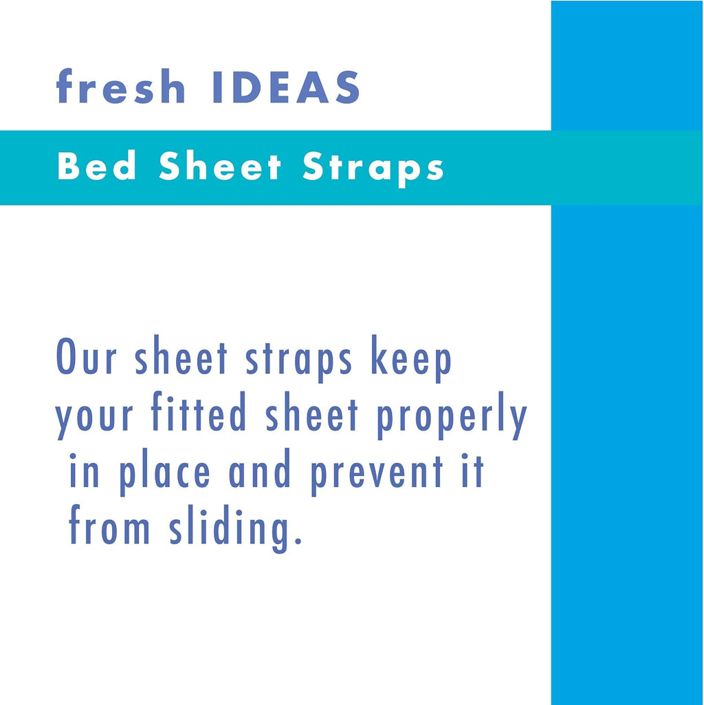 Fresh Ideas Bed Sheet Straps, For Use With All Fitted Sheet Sizes, 4-Pack