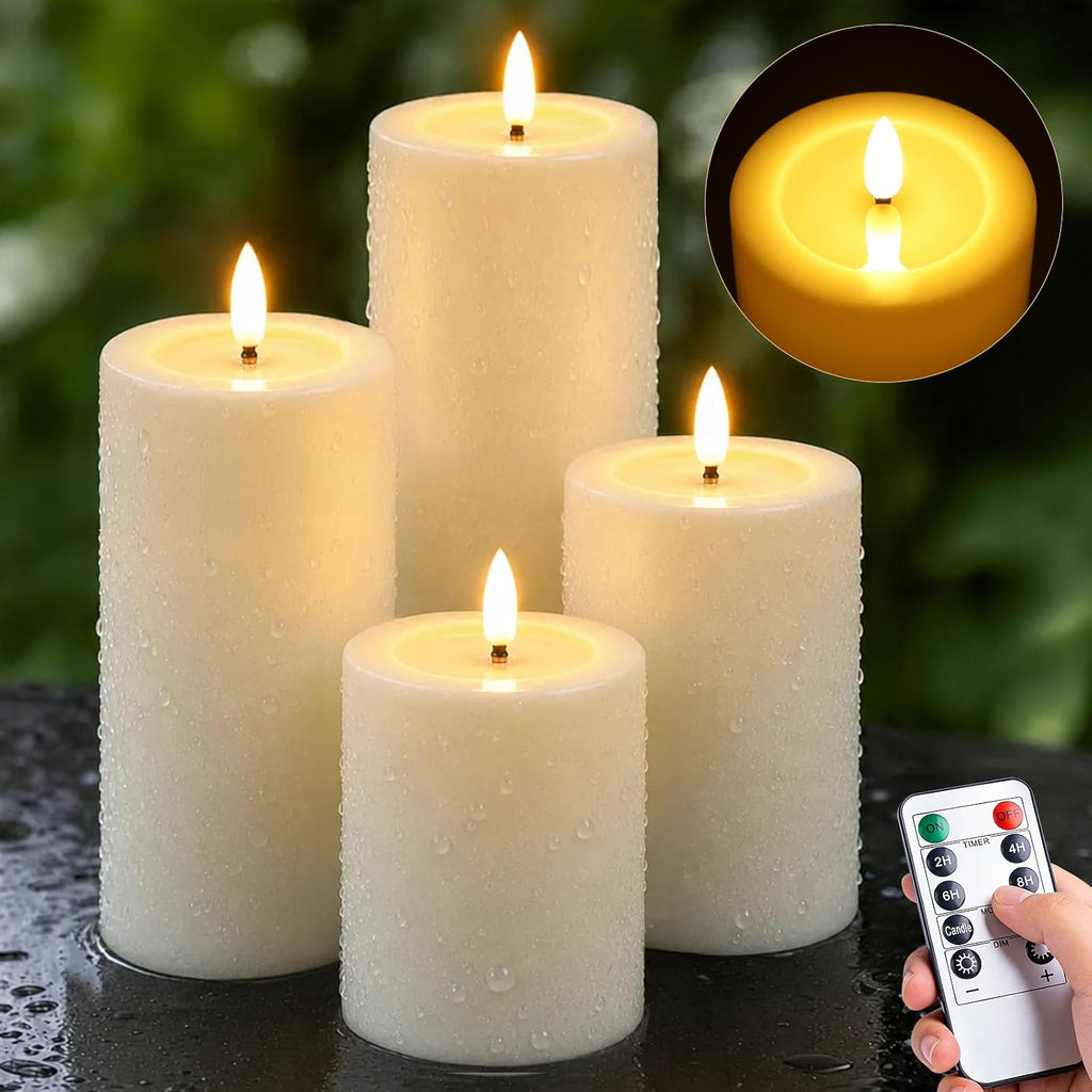 4pcs Flameless Candles with Remote and Timer, Battery Operated Fake Candles