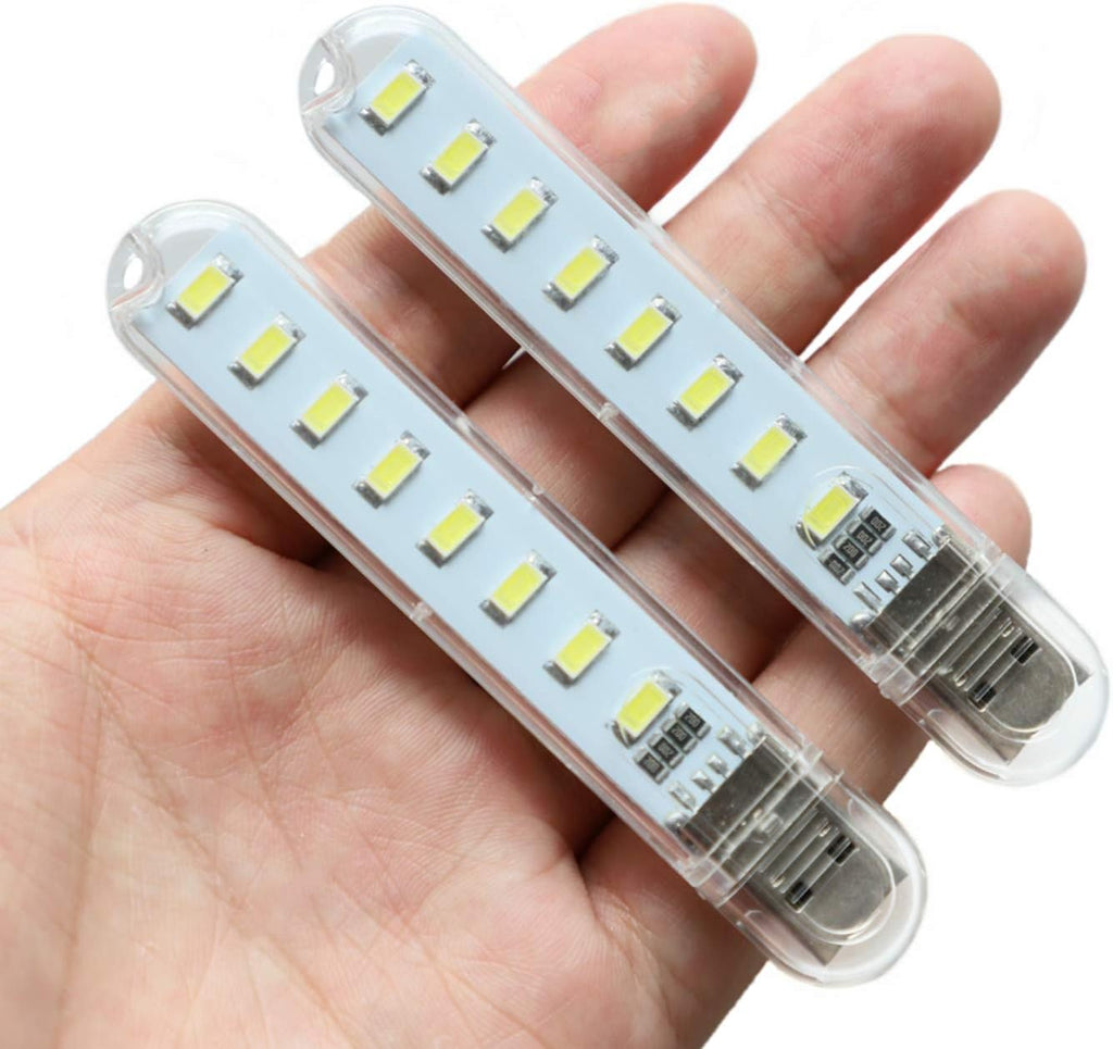 8pcs USB Light,Night Light Plug in,Small Led Light Stick(White)