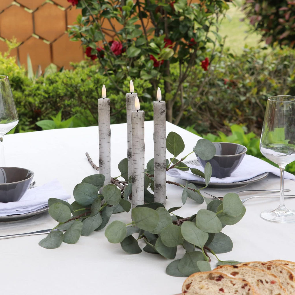Fanna Birch Flameless Taper Candles, Real Wax, Remote & Batteries Included