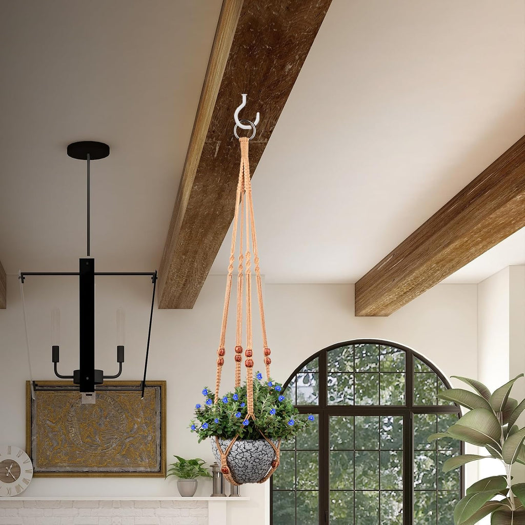 RIFNY Macrame Plant Hanger Indoor, Hanging Plant Holder, Brown, 2 PCS