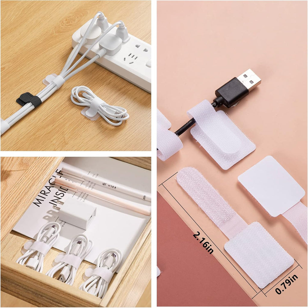 White Cable Management Organizer Kit 4 Cable Sleeve Split 311Pcs