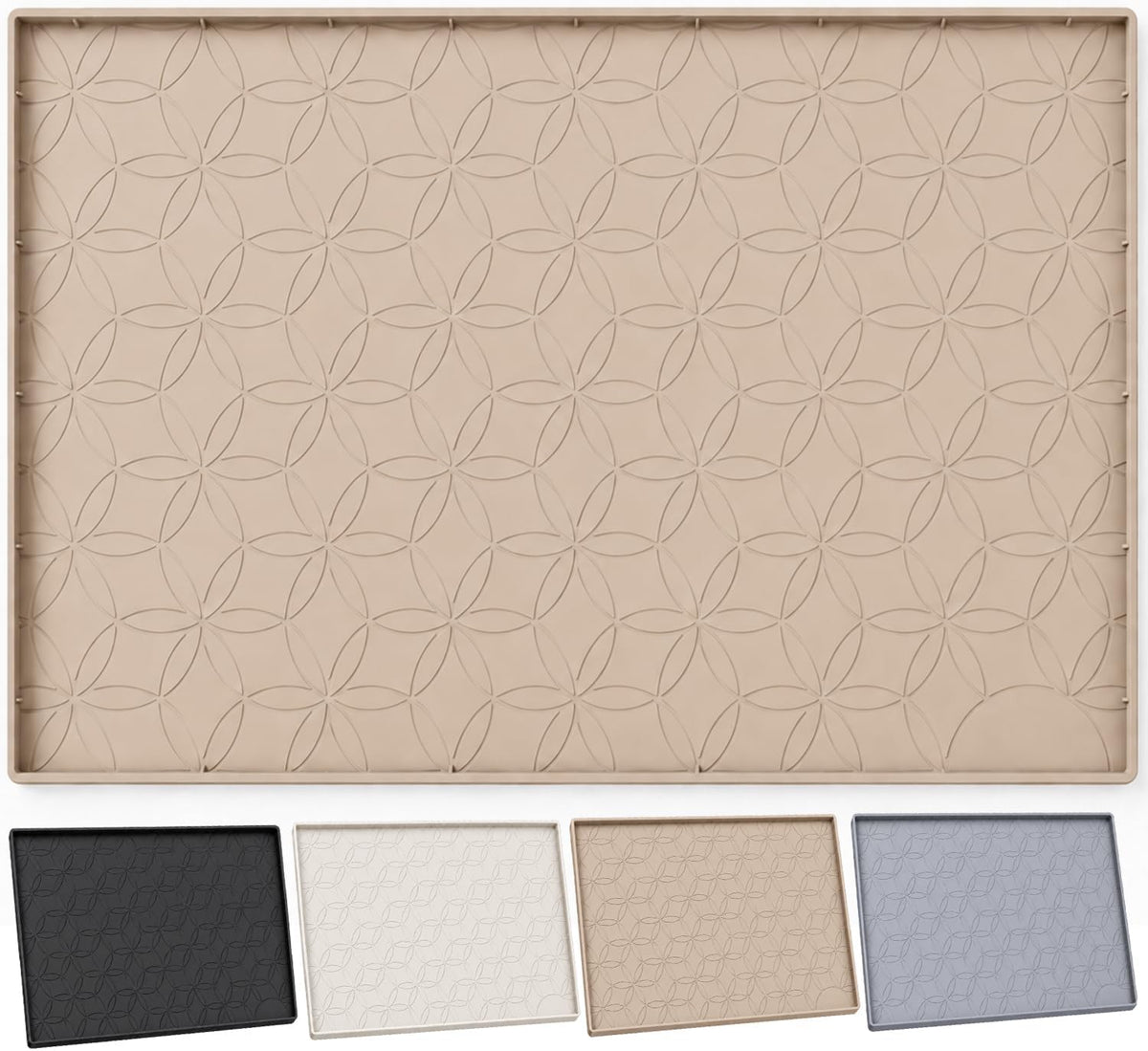 34"x22" Silicone Shelf Liner & Waterproof Under Sink Mat(Taupe)
