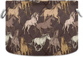 visesunny Horse Brown Pattern Laundry Baskets Fabric Storage Bin Storage Box Collapsible Storage Basket Toy Clothes Shelves Basket for Bathroom,Bedroom,Nursery,Closet,Office