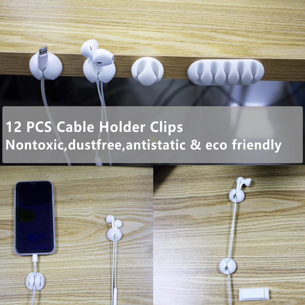 White Cable Management Organizer Kit 4 Cable Sleeve Split 311Pcs