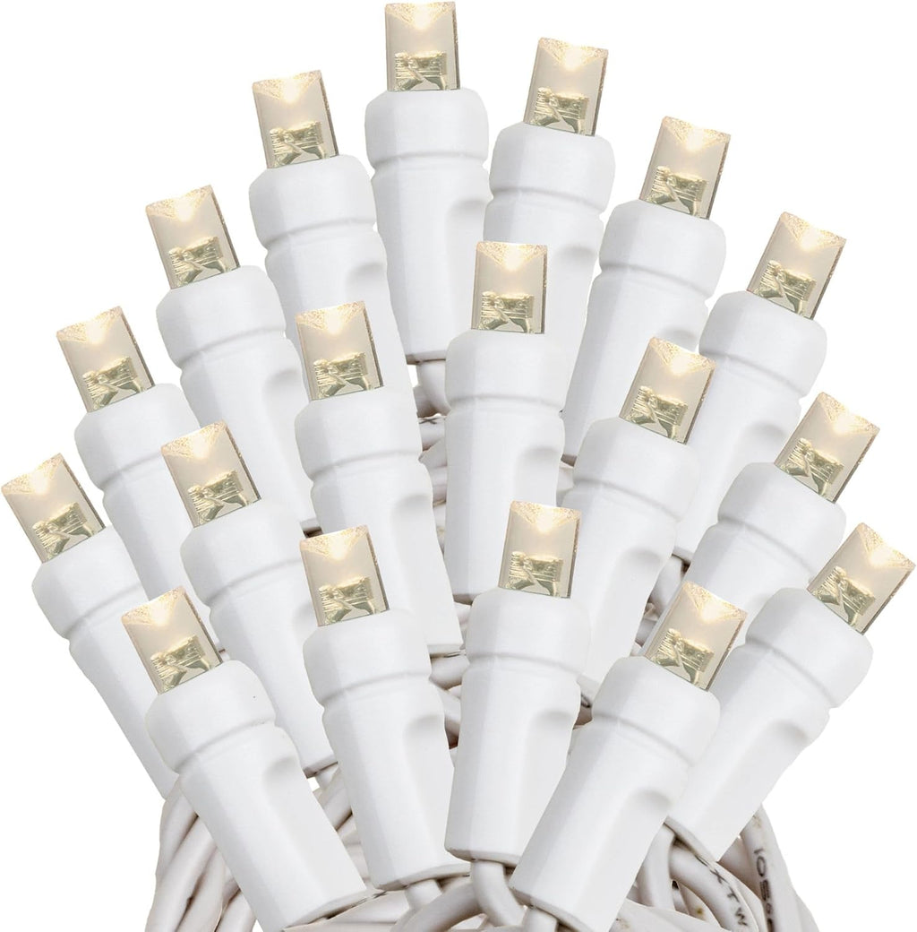 Novelty Lights 50ft Christmas String Lights, 100 Warm White LED Bulbs