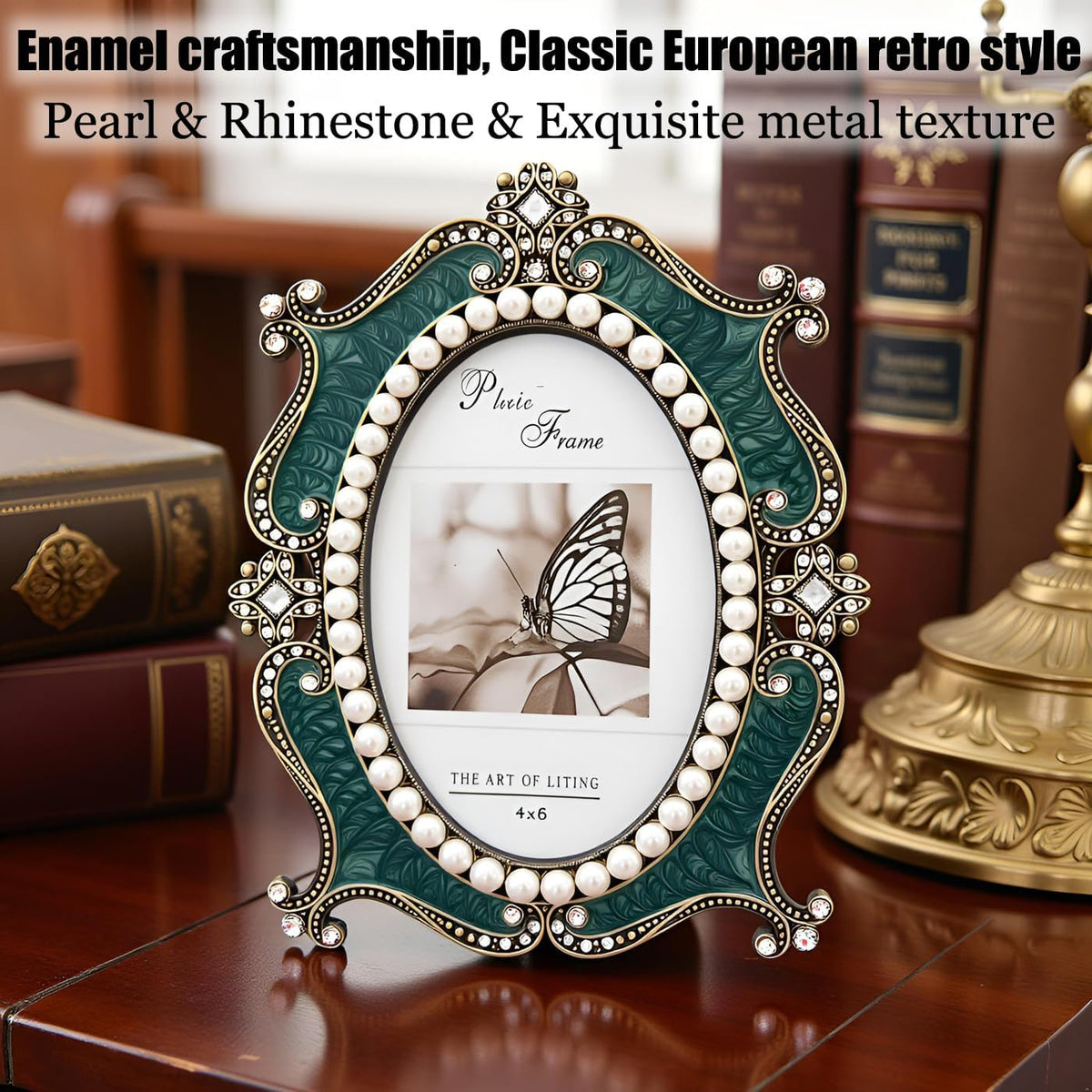 Vintage Metal Picture Frame 4x6,Anniversary Birthday Wedding Gift
