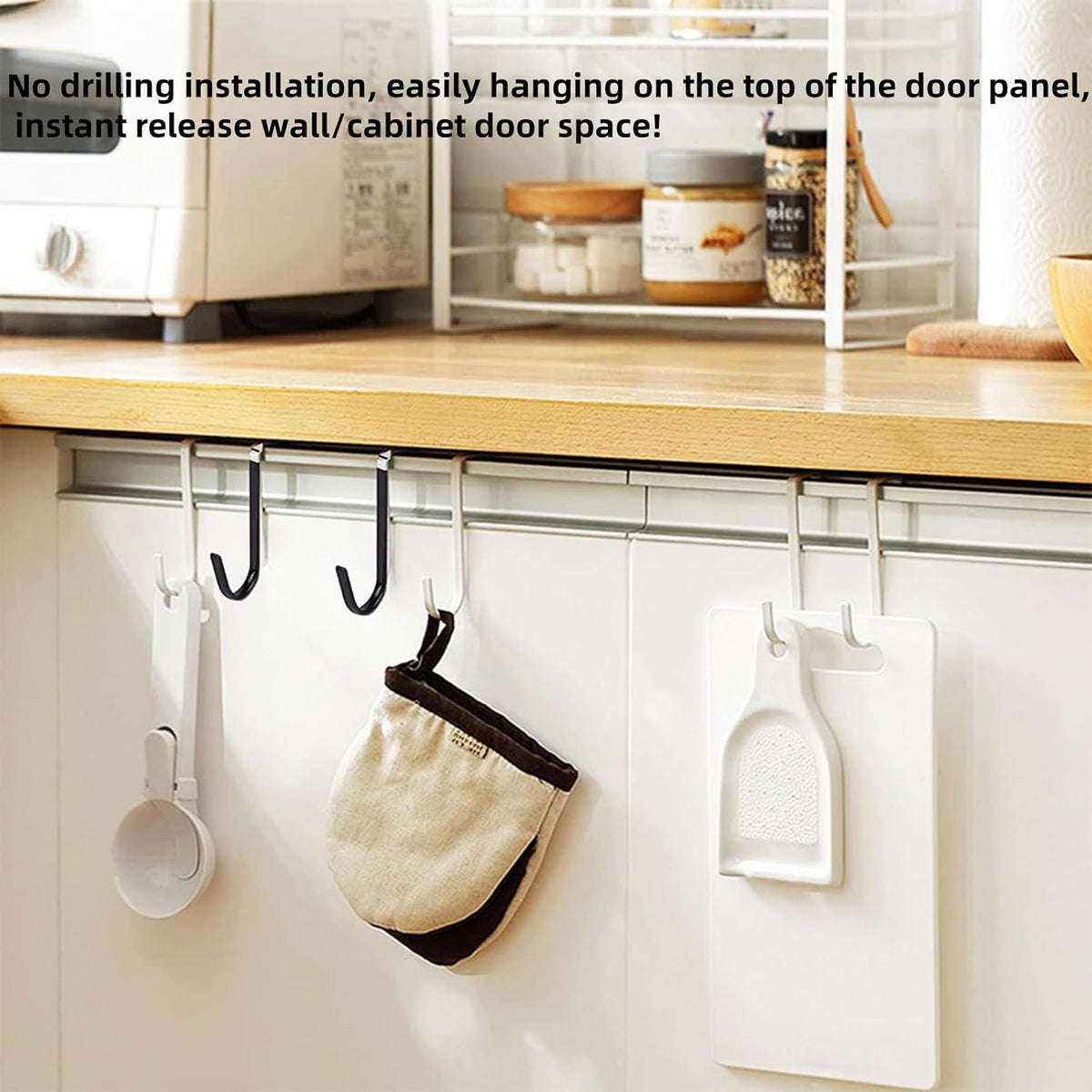 Over The Door Hooks, Door Hangers Hooks,Extra Long 5" Rustproof Organizer Hook with Soft Rubber Padding, No-Scratch Design for Towels, Robes, Coats, Bags (12 Pack White)