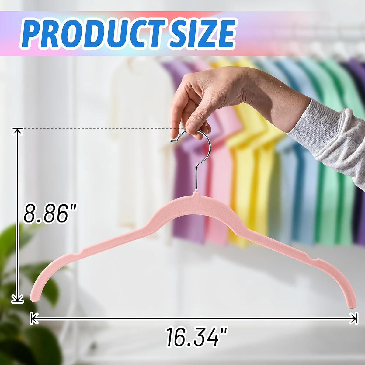 Sishynio Velvet Hangers 30 Pack, Non-Slip Slim Felt Hangers Colorful