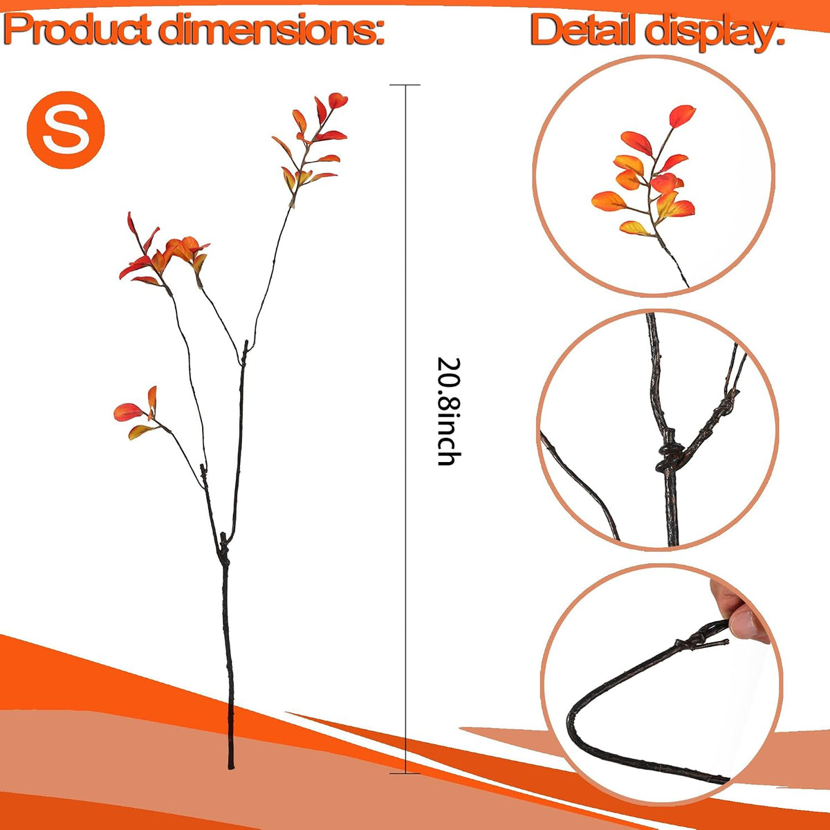 Faux Eucalyptus Stems for Vase, Artificial Greenery Branches 5pcs
