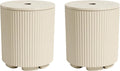 Umbrella Stand Table with Hole, Pool Umbrella Table, 2 Pack, Beige