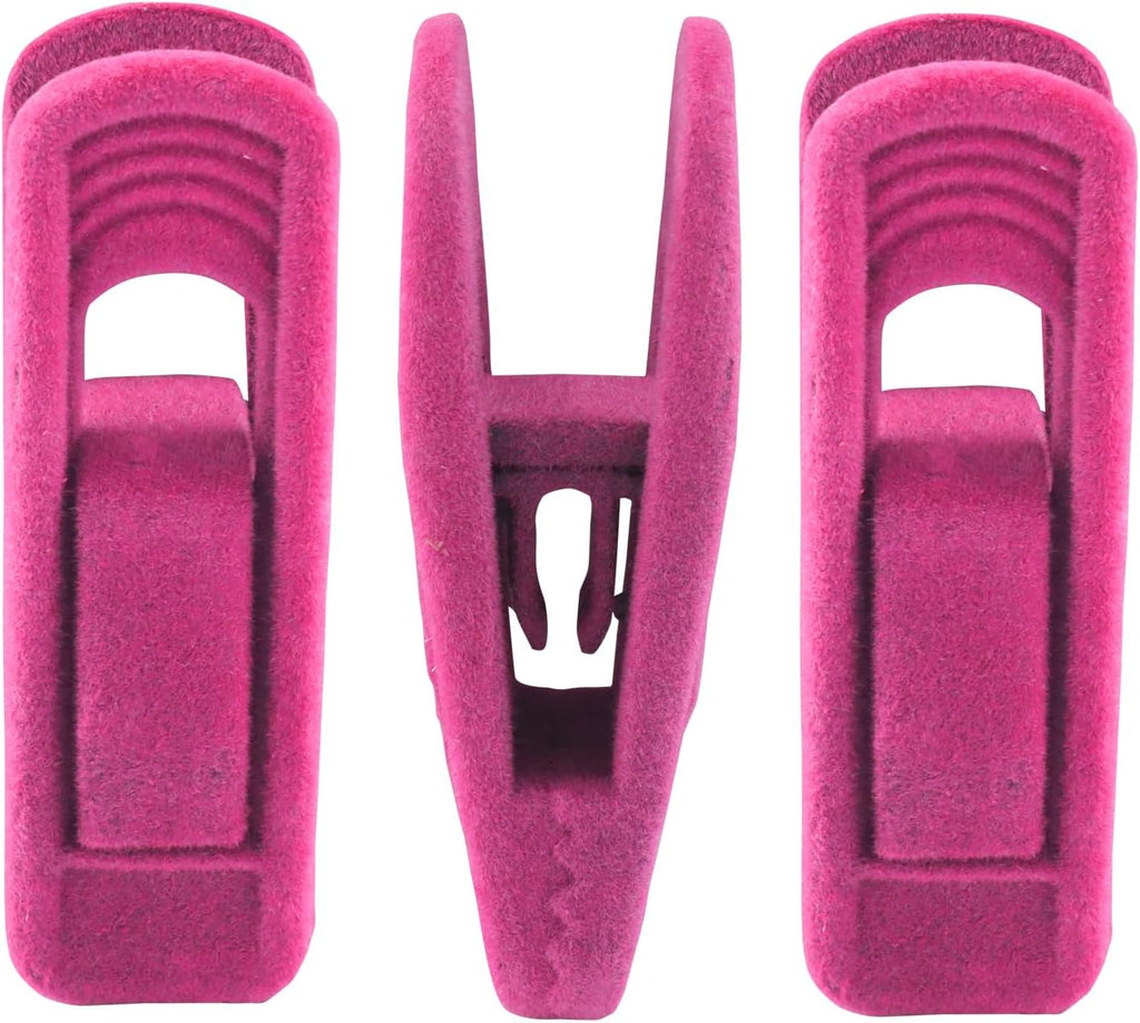 Hot Pink Velvet Hanger Clips, 30 Pack