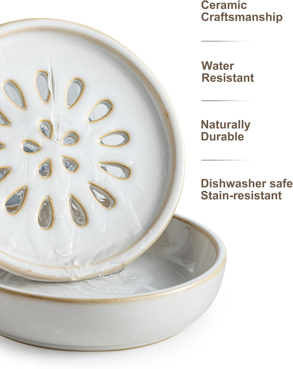 Miamolo Soap Dish for Shower, 2-Layer Bar Soap Holder, Extends Soap Life