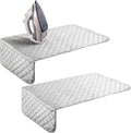 Oudain 2 Pieces Magnetic Ironing Mat Heat Resistant Ironing Blanket Portable Travel Folding Ironing Pad Iron Board Alternative Cover for Washer Dryer Table Top Laundry Clothes, 33 x 19, Grey
