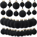 ZenNex 25Pack Velvet Christmas Ball Ornaments for Christmas Tree,Black