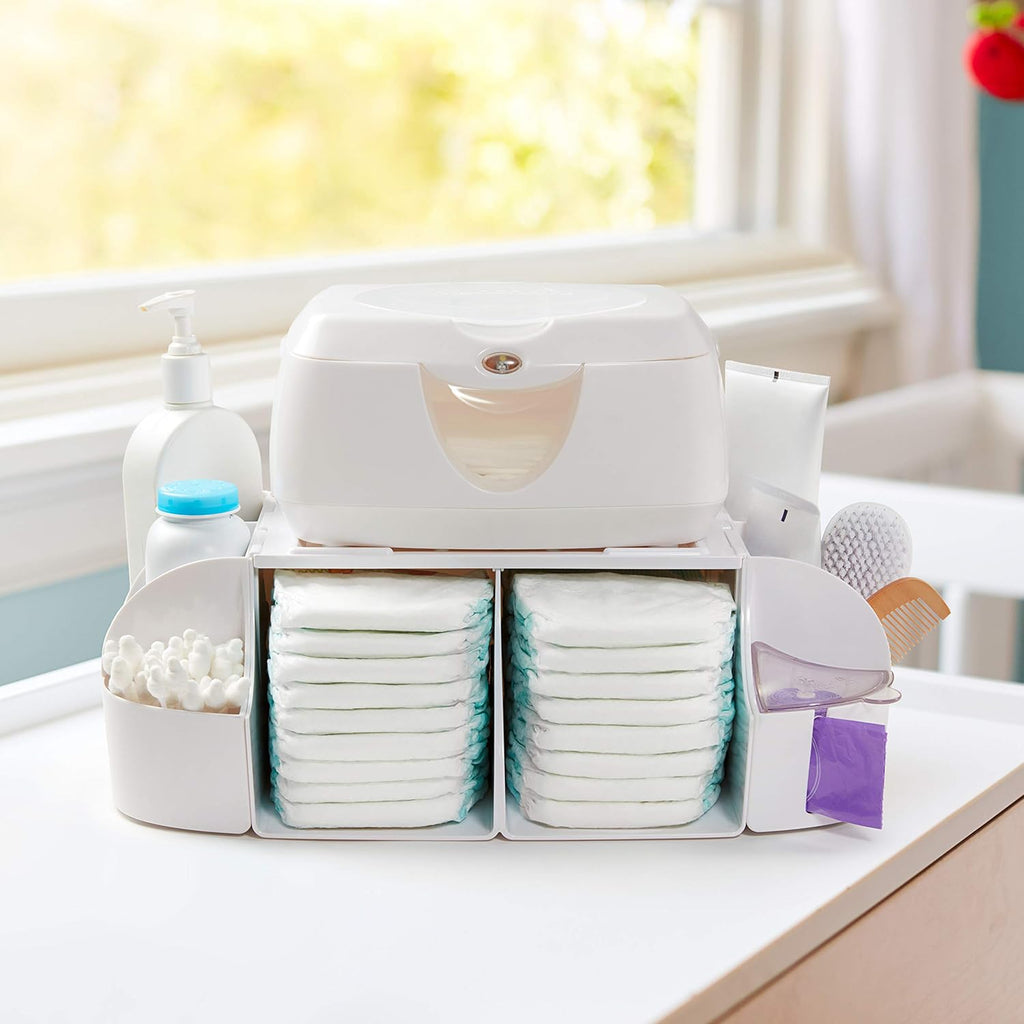 Munchkin® Diaper Caddy Organizer for Changing Table, Green/White