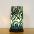 Tiffany Style Table Lamp for Bedroom Baroque Stained Glass Nightstand Bedside Night Lamp Party Light Hand-Made Art Home Deco Christmas Gifts W/ 2 LED Bulbs (3 Color Temperatures+Flame Bulb)