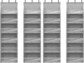 Over Door Organizer with 6 Extra Large Pockets 12 Side Pockets, Sturdy Closet Storage Rack, Hanging Storage Organizer with Clear Window for Shoes, Diaper, Bedroom, Bathroom, Grey, 4-Pack