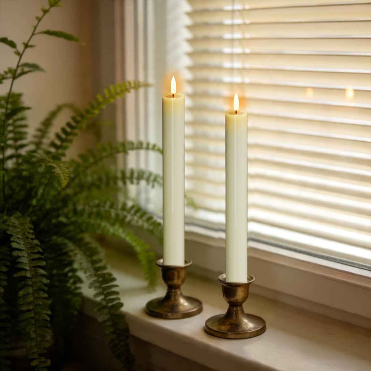 Large Flameless Taper Candles Battery Operated Remote and Timer