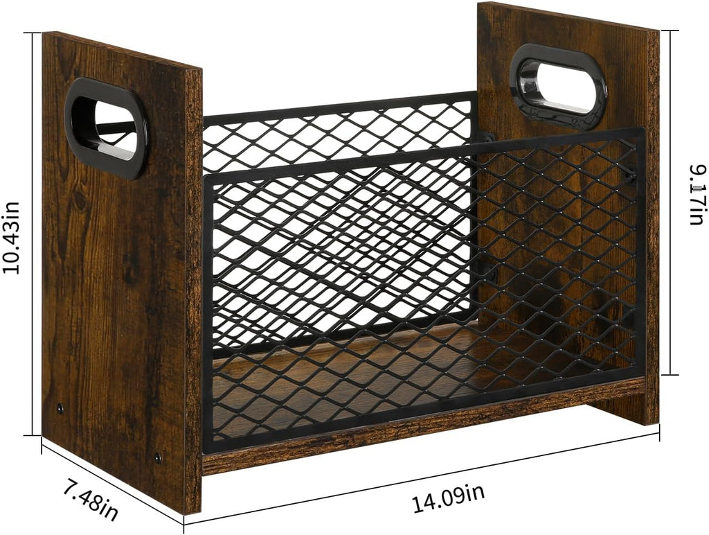 YINMIT Magazine Holder, Medium Magazine Rack Floor, Book Storage Basket
