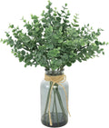 Greenery Artificial Eucalyptus Stem in Vase,Gray Green