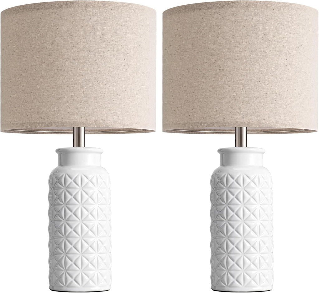 Innqoo 22.6" Dimmable Table Lamps Set of 2 with Remote, Lamps for Bedroom