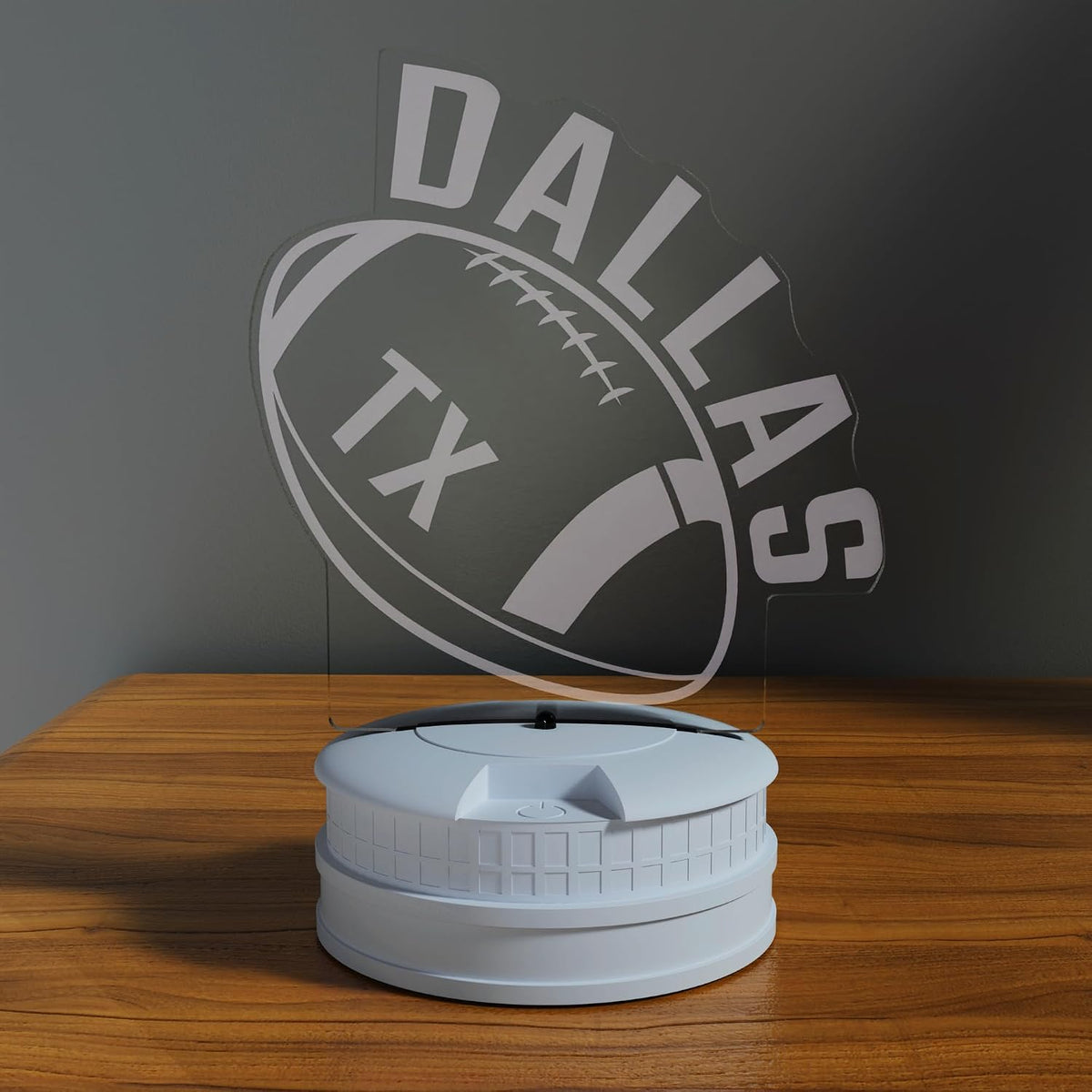 CLORURBANLIVE 3D Football Dallas Night Light 3D Illusion Lamp with Remote Control 16 Color Options Sports Decor Lighting for Fans - Multicoloured OneSize