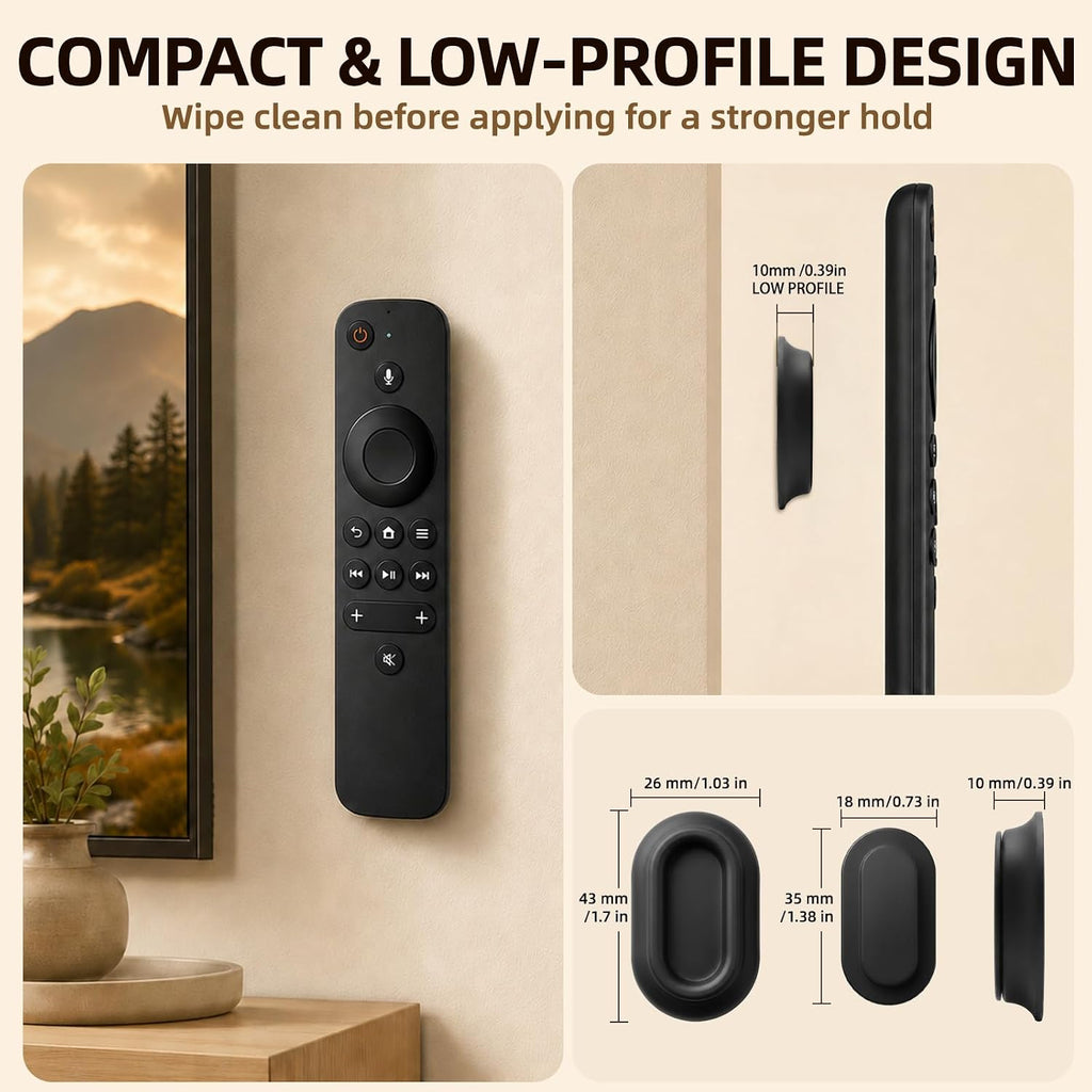 6-Pack Magnetic Remote Control Holder, Hidden Self-Adhesive Wall Mount