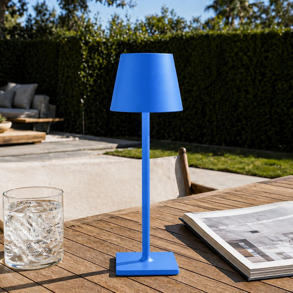 Yogaret Blue Cordless Table Lamp Set of 2, Indoor/Outdoor Table Lamp for Restaurant Home Dinner Patio Pinic