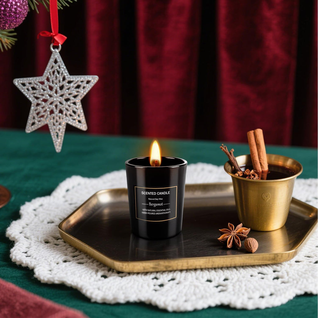 12 Pack Scented Black Candles Gift Set for Dad, Soy Wax Aromatherapy Candles for Home, 12 Masculine Fragrances, Gift from Daughter/Son for June Holiday, Stress Relief & Relaxation for Men